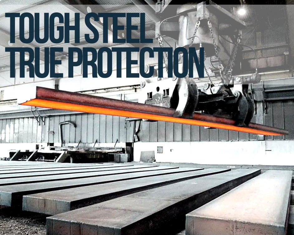 Ballistic steel panels used in armored car manufacturing