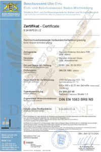 EN 1063 Bulletproof Glass Certification
